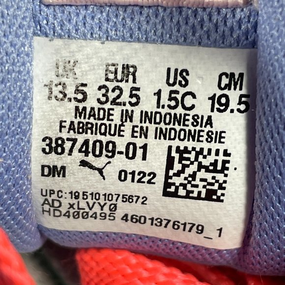 PUMA RS-X Little Girls Size 1.5C Running Shoes Multicolor Valentines Day Sneaker